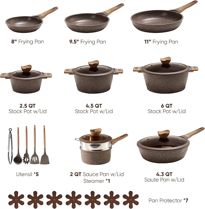 CAROTE 26PCS Pots and Pans Set Non Stick, Cookware Set Pots and Pans Induction - Image 2