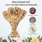 CUTHOLLOW 6PCS Kitchenware Wooden Kitchen Cooking Utensil Set, 11.9in Non Toxic - Image 3