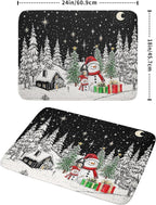 Winter Snowman Dish Drying Mat 24 X 18 in Black Microfiber Dish Pad Absorbent - Image 2