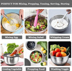 Wildone Mixing Bowls with Airtight Lids, 3 Grater Attachments, Measurement - Image 4