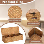 Hipiwe Handwoven Wicker Basket Box Rectangular Wardrobe Home Organizer - Image 6