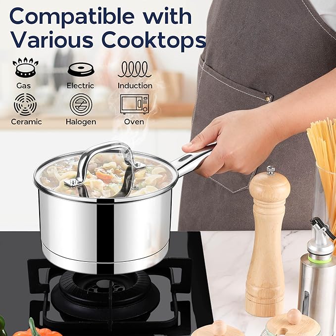 LIANYU Stainless Steel Saucepan Set - Image 4