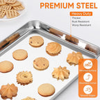 LIANYU Baking Sheet Pans Set of 3, Stainless Steel Cookie Sheets - Image 3
