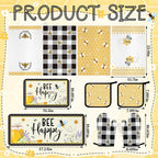Fourluoo 10 Pcs Bee Kitchen Decor Set Honey Bee Dish Towels Rugs Oven Mitts and - Image 3