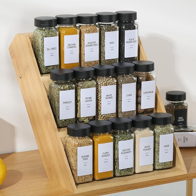 24 Glass Spice Jars with Labels, Spice Jar Set, 4oz Spice Containers, Seasoning - Image 5