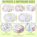 Patelai 10 Pcs Bowl Covers Reusable in 5 Size Stretch Cloth Fabric Elastic Food - Image 5