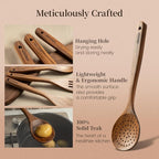 Kikcoin 10 PCS Durable Natural Teak Wooden Cooking Utensil Set, Non Toxic - Image 6