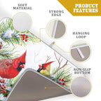 Giwawa Red Birds Dish Drying Mat, Xmas Tree Branch Holly Red Berries Dish - Image 4