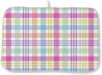 Easter Checkered Dish Drying Mat 18x24 Inch Colorful Buffalo Plaid Drying Mat by DAFENA
