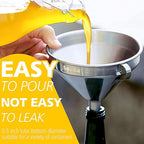 Anaeat Stainless Steel Kitchen Funnel, Oils & 1 Pc Cleaning Brush - Image 2