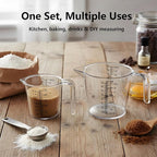 Laser-Etched Measuring Cup Set, 8 oz & 16 oz Clear Plastic Liquid Measuring Cups - Image 2