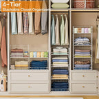 Yociyoga 4 Tier Stackable Closet Organizers and Storage Shelves, Foldable - Image 2