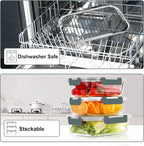 VERONES 10 Pack Glass Meal Prep Containers, Airtight Glass Lunch Containers - Image 5