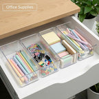 Qilinba 8 PACK Drawer Organizer Bins Bathroom Deep Drawer Silverware Organizers - Image 7