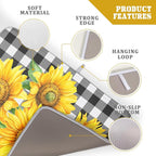 Sunflower Dish Drying Mat for Kitchen Counter Black White Buffalo Plaid - Image 4