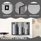Wall Mounted Mason Jar Lid Organizer Metal Mason Jar Lid Holder 3-Compartment - Image 3