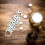 Small Dot Pattern Stainless Steel Bottle Opener Black Polka Circles - Image 6