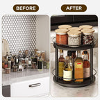 YATINEY Lazy Susan Organizer, Rotating Spice Rack, 2 Tier Spice Turntable - Image 6