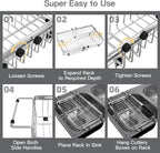 MAJALiS Dish Drying Rack Over The Sink, Expandable Stainless Steel Dish Drainer - Image 10