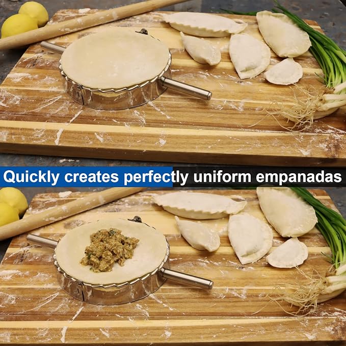 KAYCROWN 4.75 Inch Empanada Press, Stainless Steel Dumpling Maker Dough Cutter - Image 3