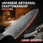 TIVOLI Damascus Chef Knife 8 inch, Japanese Hand Forged High Carbon Kitchen - Image 3
