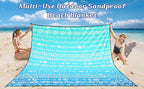 WIWIGO Beach Blanket Waterproof Sandproof Beach Mat 79" X 83"/10'x9'for 2-8 - Image 6