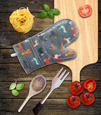 Oven Mitts Set of 2 with Transparent Clear Silicone Shell and Nice Dog Printing - Image 7