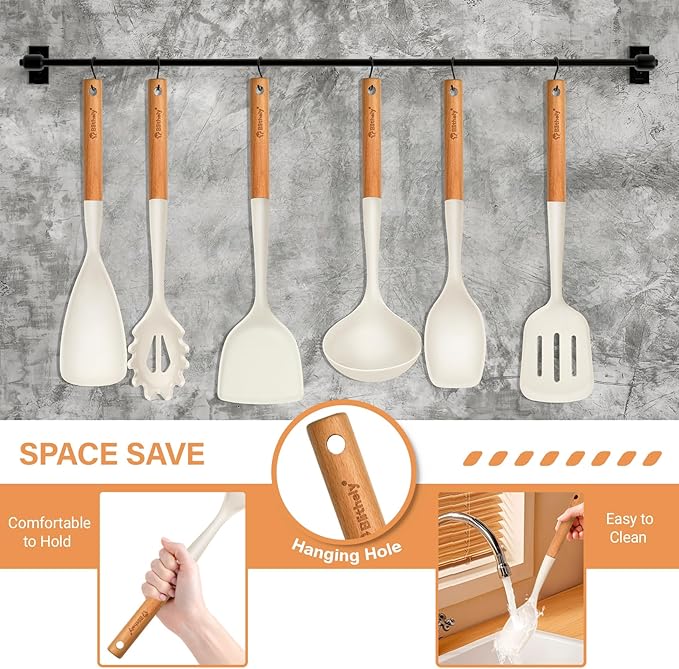 Large Silicone Kitchen Utensils Set, Heat Resistant and BPA Free Silicone - Image 8