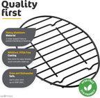 Black Oval Roasting Rack with Integrated Feet | Stainless Steel Kitchen Rack - Image 5