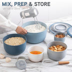 COOK WITH COLOR Prep Bowls with Lids- Wide and Deep Nesting Plastic Small - Image 2