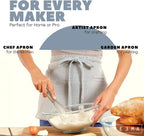 MEEMA Chef Waist Apron Cotton Fabric |Washable & Breathable Waitress & Server - Image 3