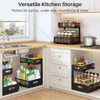 Under Sink Organizer, 2 Tier Pull Out Under Cabinet Organizer Shelf - Image 8