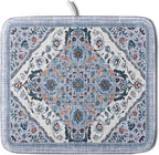 Boho Flower Dish Drying Mat Blue Bohemian Dishes Drainer Rack Mat 16x18 Inch by Giwawa