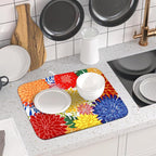 Modern Floral Dish Drying Mat 16x18 in Multicolored Tropical Drying Pad - Image 6