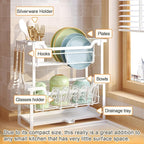 Dish Rack with Drainboard, Organizes Dishes and Bathroom Items - Image 3