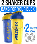 VELOMIX -2 Pack- 28 oz Protein Shaker Bottles - Image 2