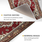 Giwawa Vintage Boho Dish Drying Mat Antique Tribal Rustic Red Floral Dish - Image 3