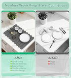 Large Stone Dish Drying Mat for Kitchen Counter, Quick Dry Diatomaceous Earth - Image 6