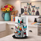 Mid Century Cat Paper Towel Holder Black Metal Paper Towel Holder Retro - Image 4