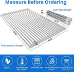 Roll Up Dish Drying Rack, Adjustable Over Sink Dish Drying Rack - Image 2