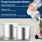 E-far 10 Quart Pot, Stainless Steel Stock Cooking Pot - Image 4