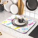 Easter Dish Drying Mat for Kitchen Counter Cute Bunny Floral Holiday Microfiber - Image 5