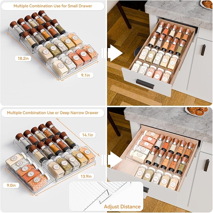 Yieach 4 Pack Adjustable Narrow Spice Rack - Image 2