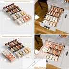 Yieach 4 Pack Adjustable Narrow In Drawer Spice Organizer - Image 6