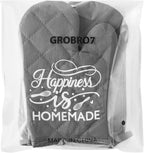 GROBRO7 6Pcs Cotton Oven Mitts and Pot Holders Set Happiness is Homemade Heat - Image 7