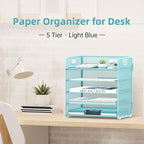 2 Pack 5-Tier Blue Desk Organizer - Image 2