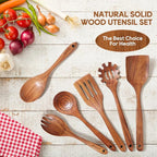 Wooden Spoons for Cooking, Comfortable Grip, Heat Resistant Kitchen Utensils - Image 7
