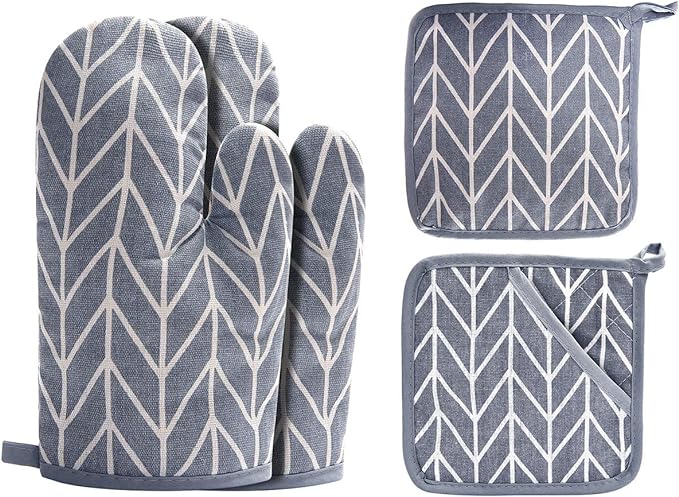 WinChange Oven Mitts and Potholders BBQ Gloves-Oven Mitts and Pot Holders Sets by Win+Change