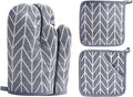 WinChange Oven Mitts and Potholders BBQ Gloves-Oven Mitts and Pot Holders Sets by Win+Change