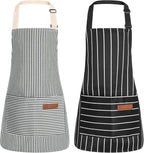 2 Pack Stripes Kids Apron, Kids Cooking Aprons by XLSXEXCL